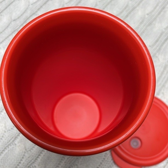 Tupperware Insulated Tumbler Orange Dripless Lid w/straw hole 3329A-4 24 Oz NWOT - Picture 4 of 6